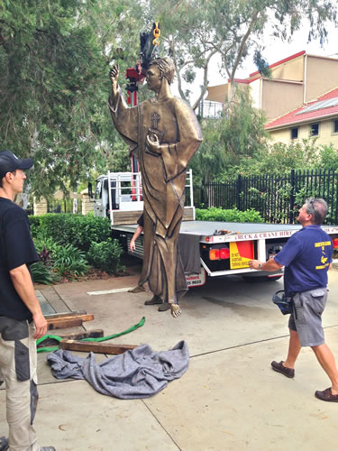 The Story of St Patrick -unloading icon of 'Confessio' for installation